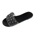 thumbnail image 2 of Sandalias planas con punta abierta y diamantes de imitación para mujer, sandalias cómodas, sandalias informales cómodas para la playa Wmkox8yii hj789, 2 of 8