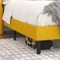 thumbnail image 5 of Einfach Full Size Platform Bed Frame with Upholstered Wingback Headboard, Light Yellow, 5 of 6