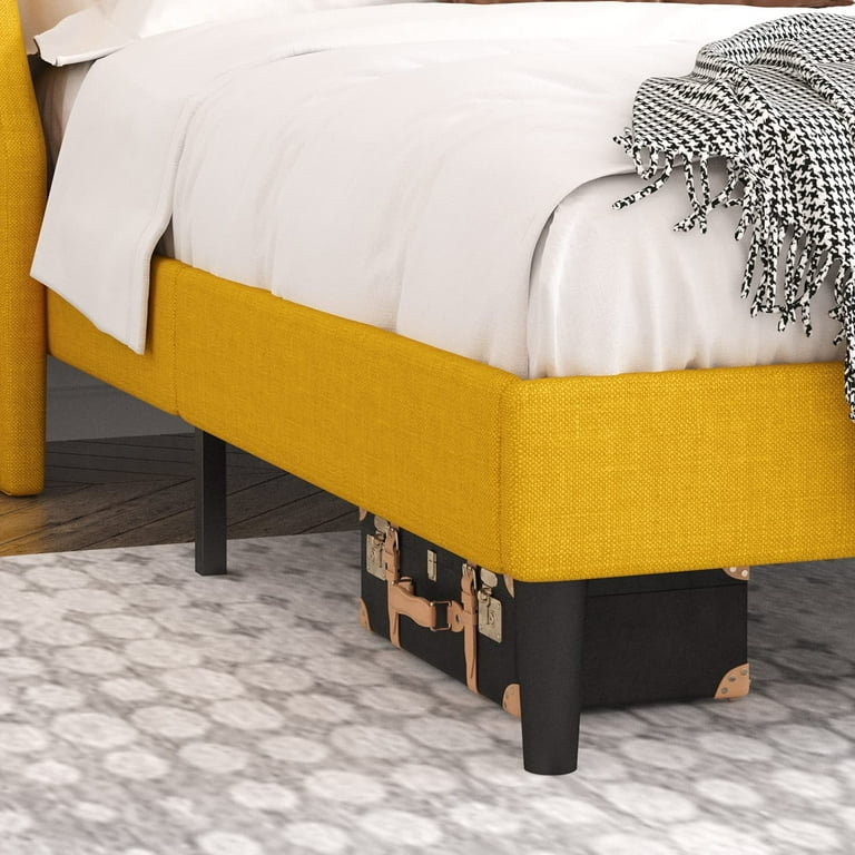 Yellow fabric sale headboard