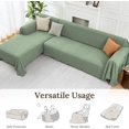 thumbnail image 5 of Sectional Couch Covers for Sectional Sofa L Shaped Sofa Cover Blanket 2 Pieces L Shape Furniture Protector for Pets Dogs(Sage, Large), 5 of 17