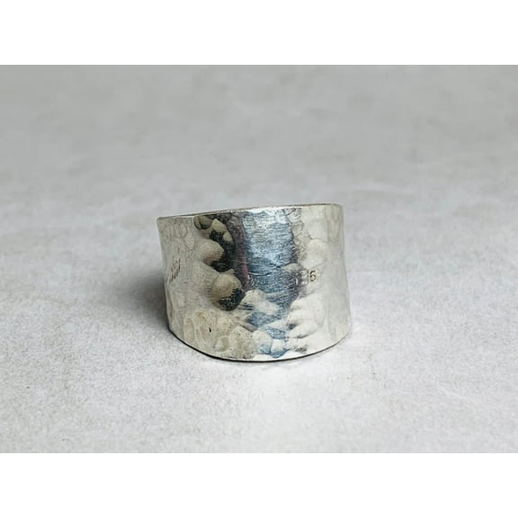 Heaven Crafts Hammered Texture Band Ring Sterling Silver 925 Bohemian Adjustable Gift For Her