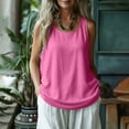 thumbnail image 5 of Flowy Tank Tops for Women Loose Cotton Linen Sleeveless Crew Neck Tops Dressy Causal Bussniess Beach Tunics with Pockets, 5 of 7