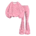 thumbnail image 5 of Grblisyd Girls 2 Piece Fall Outfits Cute Cartoon Print Crew Neck Long Sleeve Shirts & Flared Pants Clothing Set Size 10-12, 5 of 7