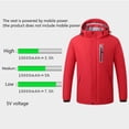 thumbnail image 6 of sususu Men's USB Heated Jacket with Detachable Hat Windproof Area Heating Coat for Outdoor Hiking Charging - Army Green, 6 of 6