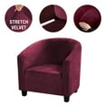 thumbnail image 2 of 2 Pack Club Chair Cover Velvet Stretch Tub Chair Slipcover Spandex Soft Armchair Sofa Cover Furniture Protector for Living Room Bar Cafe Hotel (Burgundy), 2 of 7