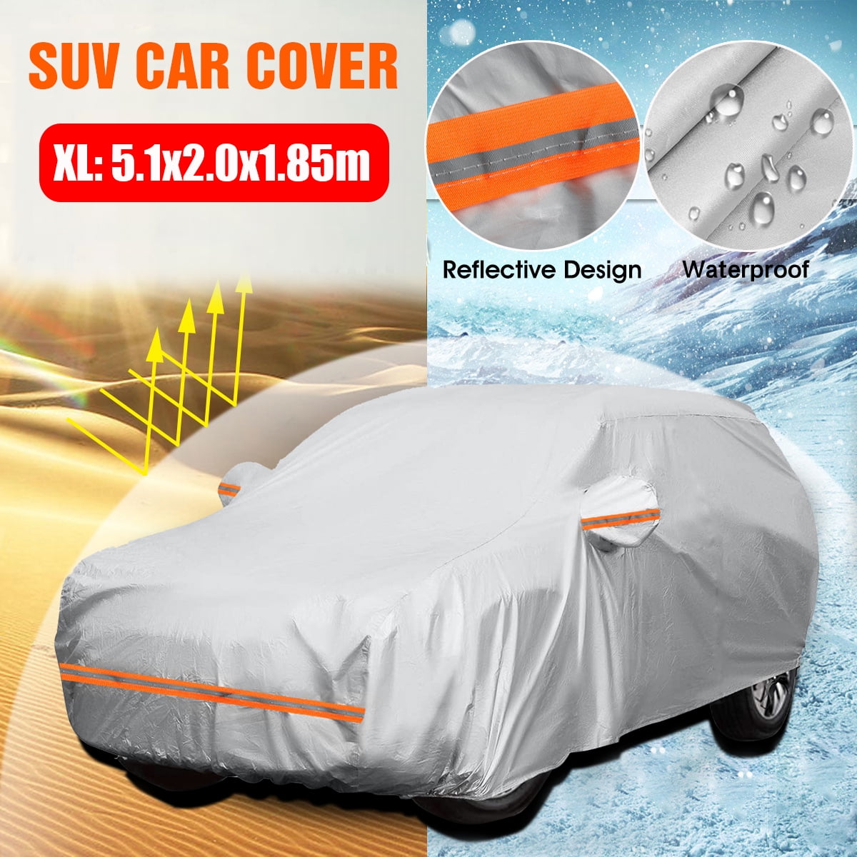 Full SUV Car Cover Waterproof Outdoor Rain Dust UV Resistant Protection S/M/L