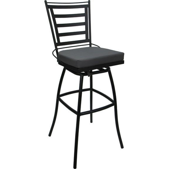 Outdoor or Indoor Extra Tall Bar Stool 34" - Jordan - Dark Gray - Black