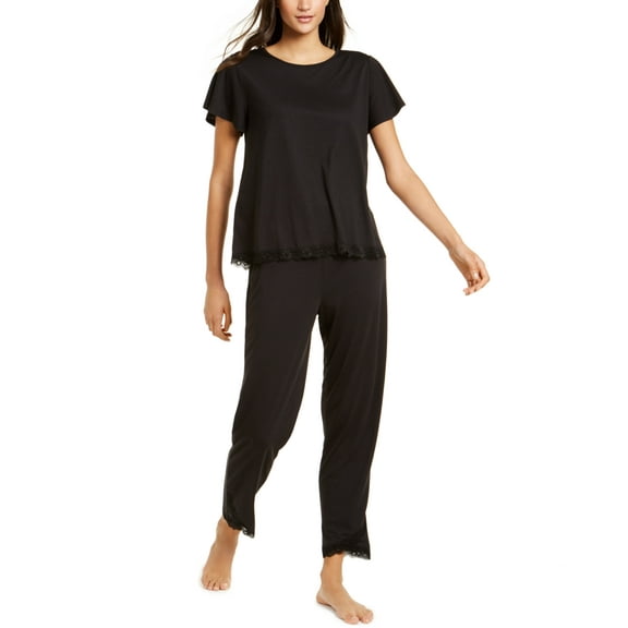 Charter Club Womens Lace-trim Pajama Set Size S