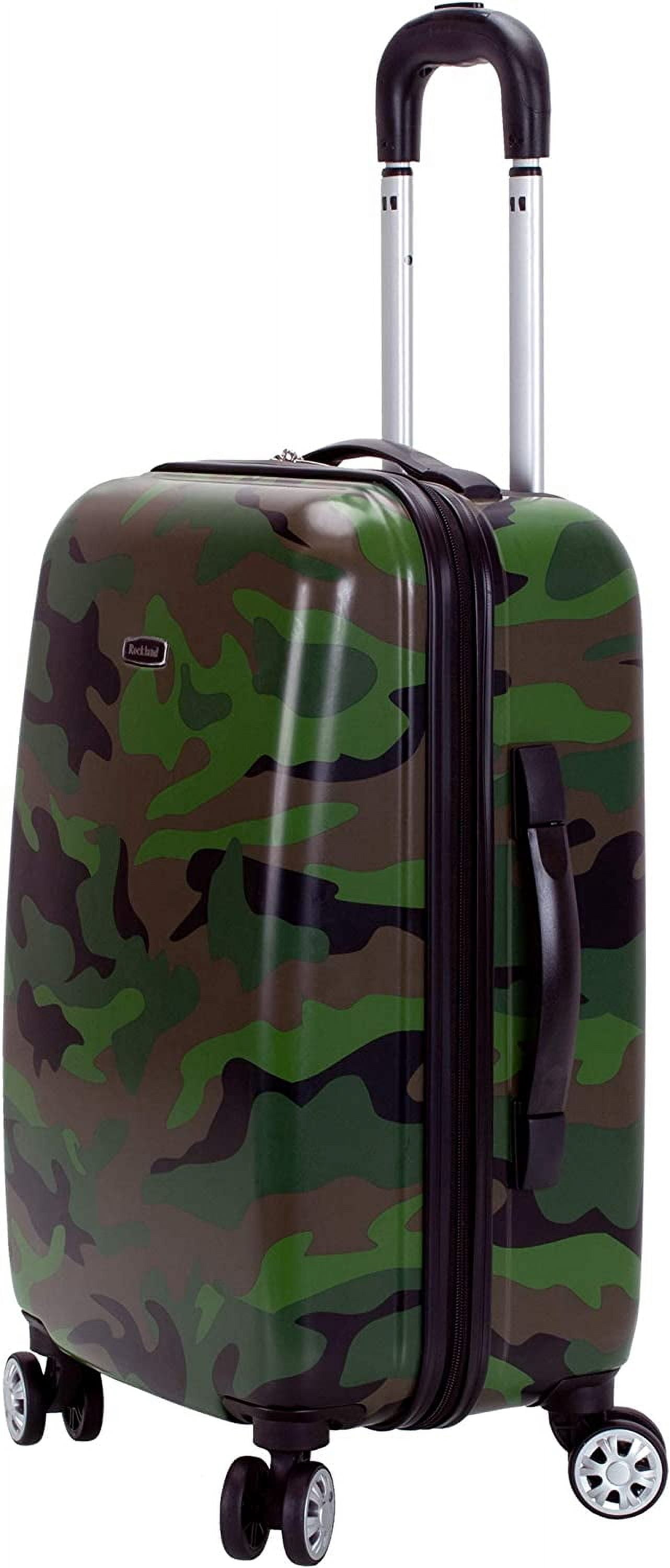 Rockland Safari Hardside Spinner Wheel Luggage, Camouflage, 3-Piece Set (20/24/28) 3-Piece Set (20/24/28) Camouflage