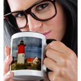 thumbnail image 2 of 3drose, Nauset Light, Cape Cod National Seashore, Eastham, Massachusetts., 15oz Two-tone Black Mug, 2 of 6