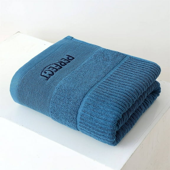 Vsontor Cotton Full Towel Bath Towel Gift Thickening Water Absorbent Not Easy To Sheds Not Easy To Fade Blue Free Size