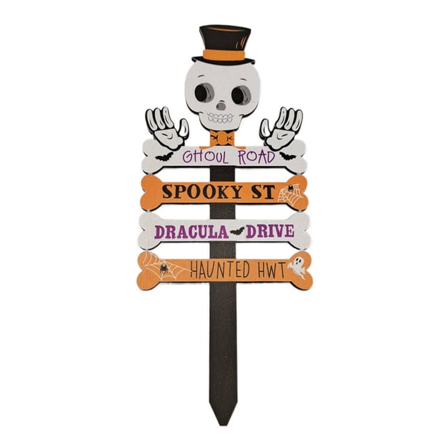 Adorno De Jardín De Halloween Calabaza Bruja Estaca Estacas De Halloween Letrero Espeluznante Para Acera Vintage Halloween Jack O Decoración Letreros De Calabaza De Halloween Madera