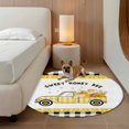 thumbnail image 3 of Yellow Truck Round Rug 3ft Washable Circle Entryway Rugs Non Slip Spring Bees Daisy Honey Black Buffalo Lattice Area Rug Indoor Floor Carpet for Bedroom Kitchen Living Room Home Office Dining Room, 3 of 8