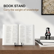 Minorsun Plate Stands for Display 4.5 6 Pack, Book Holder Versatile Metal Tabletop Easels for Pictures Photos Cookbooks Tablets Ceramic Home Decor, Black