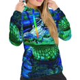 thumbnail image 5 of Yiaed Colorful Stained Glass Crocodile Print Womens Casual Hoodies Crew Neck Long Sleeve Sweatshirts With Pocket Pullover Tops Women's Hooded Sweatshirt-XX-Large, 5 of 5