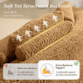 thumbnail image 3 of ATHOPE 86" Curved Cloud Couch, Boneless Sofa for Small Space, Plush Teddy Fabric Modern Couch with 3 Throw Pillows, Comfy Floor Love Seat for Living Room, Bedroom, Brown, 3 of 8