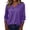 Purple#9527, variant on CONZONE Womens Summer T-Shirts 3/4 Sleeve T Shirts for Women Casual Crew Neck Solid Color Lightweight Tees Soft Cozy Dailywear