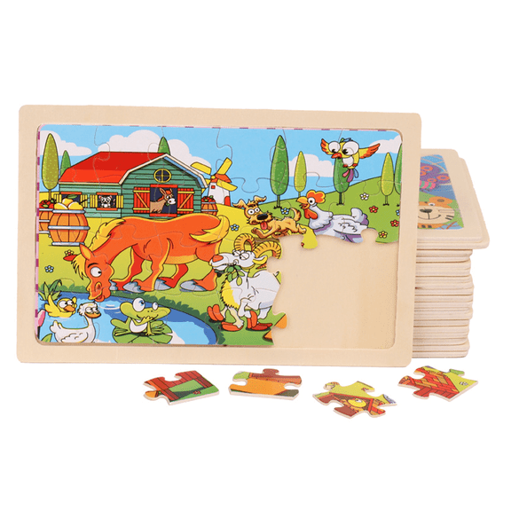 BESTSKY Animal Puzzle High-Quality Stickers Flat Cartoon Puzzle Environmentally Friendly Preschool Educational Puzzle