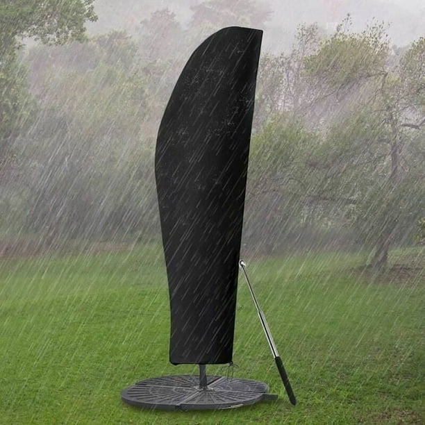 Funda protectora para sombrilla de exterior para patio, tela Oxford impermeable con revestimiento plateado, funda duradera para sombrilla de mercado de 3 x 4 m, se adapta a sombrillas grandes de