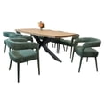thumbnail image 2 of Logan 9 Piece Dining Set With 82" Dining Table And 8 Galway Teal Side Chairs, 2 of 9