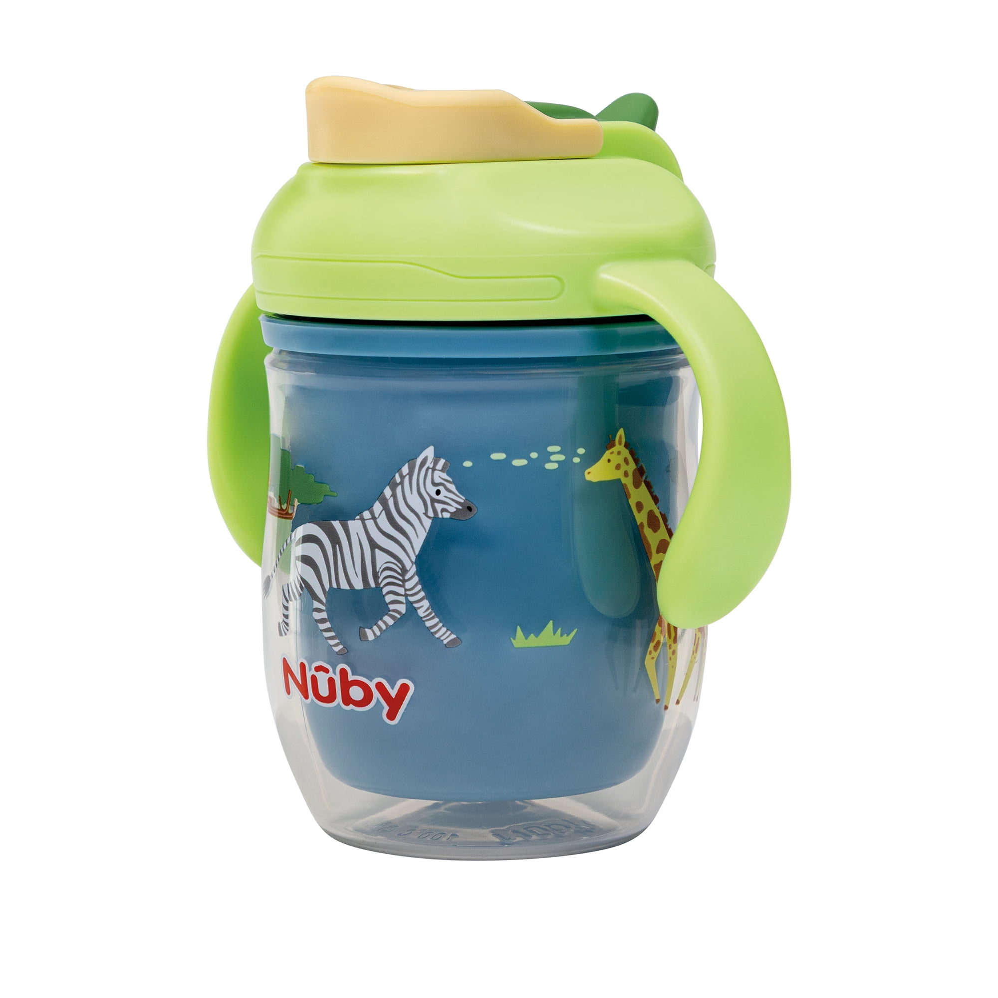 Nûby™ 2-en-1 Gobelet en Plastique Isolé pour Tout-Petit avec Bec & Paille Pondérée 360˚