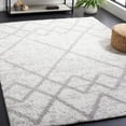 thumbnail image 2 of SAFAVIEH Berber Shag Lidija Trellis Area Rug, Grey/Ivory, 6'7" x 8'7", 2 of 8