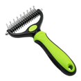 thumbnail image 1 of LLC Double-Sided Pet Grooming Brush - Undercoat Rake Comb for Dogs and Cats, Extra Wide, Green, 1 of 5
