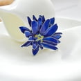 thumbnail image 2 of EHJRE Blue Enamel Fancy Rhinestone Flower Scarf Brooch Pin Lady Party Jewelry, 2 of 8
