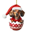 thumbnail image 2 of Dachshund Christmas Hanging Tag - Holiday Car Decor Keychain Gift, 2 of 5