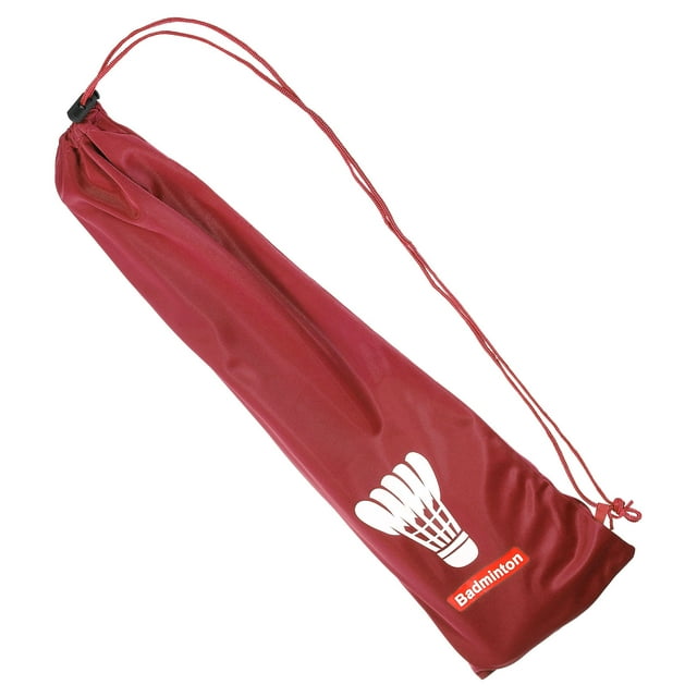 Unique Bargains Velvet Lining Drawstring Soft Badminton Racquet Cover Bag Pouch, Red
