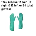 thumbnail image 3 of 730 Chemical Resistant Gloves, 15-mil Nitrile with Cotton Flock Liner, 13-inch Extended Gauntlet, Bisque Grip, CE Cat III & Food Safe, Green, Small, 12-Pack, 3 of 4