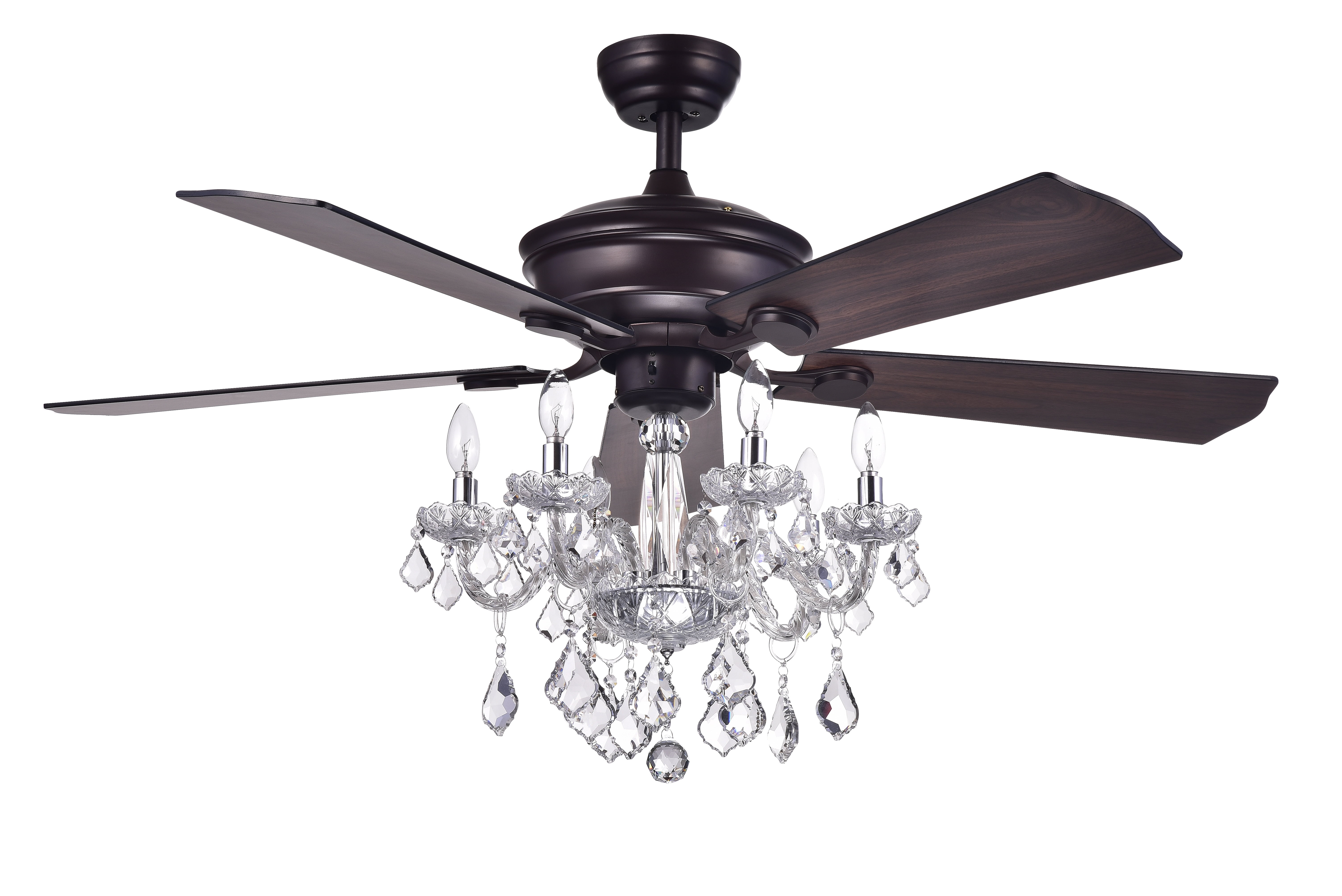 Havorand 52 Inch 5 Blade Ceiling Fan Crystal Chandelier