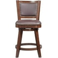 thumbnail image 2 of Bowery Hill 25.75" Solid Wood & Faux Leather Swivel Counter Stool in Cappuccino, 2 of 4