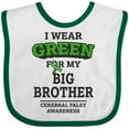 thumbnail image 3 of Inktastic I Wear Green For My Big Brother For Cerebral Palsy Boys or Girls Baby Bib, 3 of 4