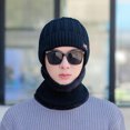thumbnail image 4 of Gorro de invierno para hombre, conjunto de bufanda, gorros de punto cálidos, gorro de calavera, calentador de cuello con forro polar grueso, gorro y bufanda de invierno para mujer, 4 of 6