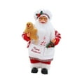 thumbnail image 4 of simhoa Christmas Chef Mrs Claus Figurine Chef Statue for New Year Tabletop Festival Style D, 4 of 8