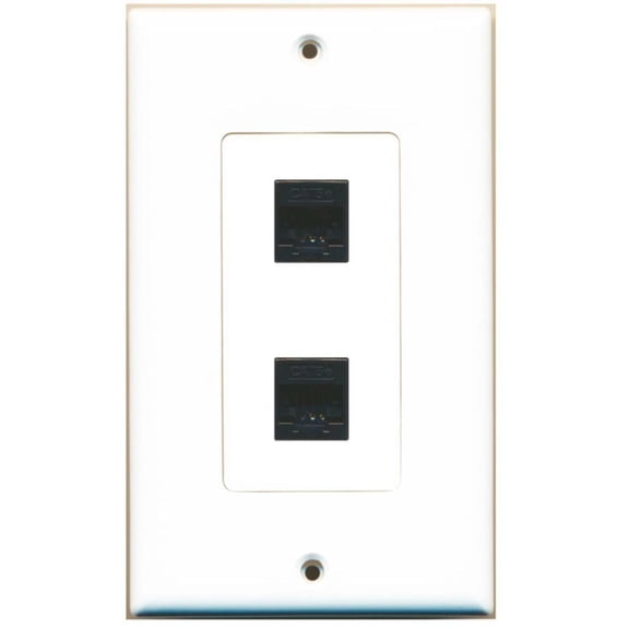 Ultra Spec Cables 2 Port Cat5e Ethernet Wall Plate DecorZ
