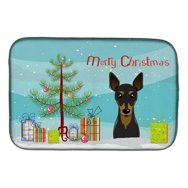Carolines Treasures BB1612DDM Christmas Tree & Min Pin Dish Drying Mat