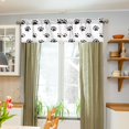 thumbnail image 3 of Yayeee Kitchen Valance Rod Pocket 54" x 18" Living Room Window Curtain, Black Cartoon Cat Paw, 3 of 6