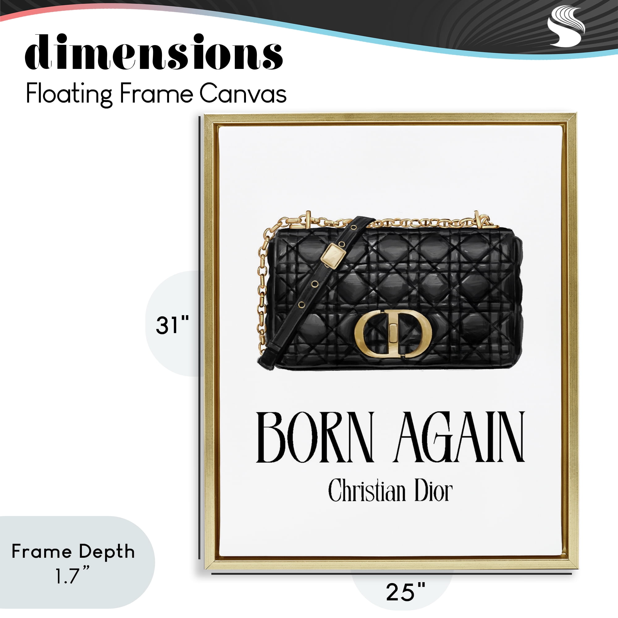 Stupell Industries Born Again Christian Bag Gold Framed Floater Canvas Wall Art, design by Ziwei Li