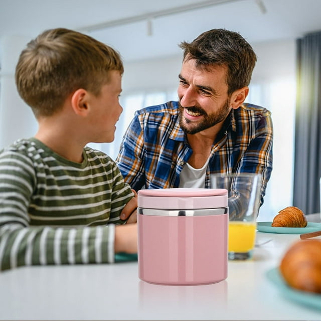 Boîte à Lunch en Acier Inoxydable Pink, Boîte à Lunch Isolée Boîte à Lunch en Acier Inoxydable Contenant Alimentaire Isolé contenant Isotherme à Lunch Bocal Alimentaire Isolé sous Vide, Contenants de Stockage Alimentaire avec Couvercles
