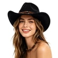 thumbnail image 3 of Shapeable Wide Brim Felt Cowboy Hat Cattleman Western Hat for Cowboys Cowgirls Classic Rodeo Country Concert, 3 of 5