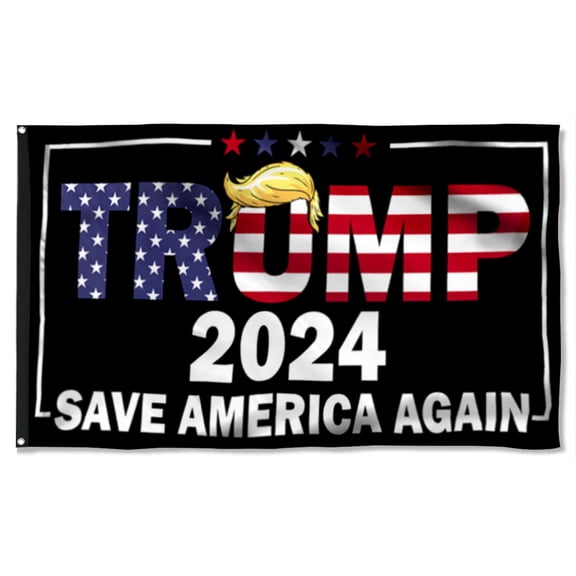 Cayyon Trump 2024 Save America Again Grommet Flag 3x5Feet Banner with 2 Brass Grommets