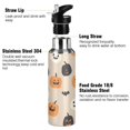 thumbnail image 3 of Yayeee 20oz Insulated Water Bottle Double Wall Stainless Steel with Flip Straw Lid, Beige Halloween Pumpkin, 3 of 7