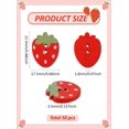 thumbnail image 2 of 50 botones de madera de fresa roja con 2 agujeros, 23 x 18 x 3,5 mm, color rojo ladrillo. Botones decorativos para costura, ideales para frutas y alimentos. Orificio de 1,8 mm., 2 of 4