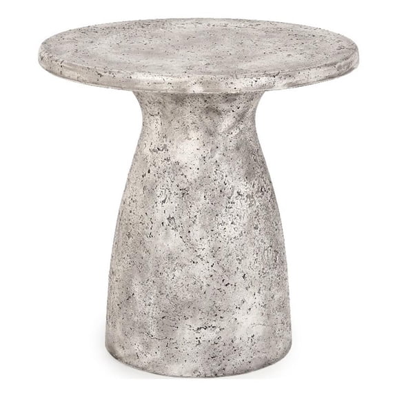 Pemberly Row Contemporary 18" Outdoor Accent Table Light Gray