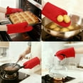 thumbnail image 2 of Unique Bargains Heat Resistant Cooking Gloves Thick Cotton Lining Red 10.6x6.7inch, 2 of 6