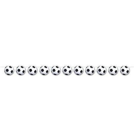 Beistle 56408 5.5 x 6 ft. 3 in. Soccer Ball Streamer - Pack of 12