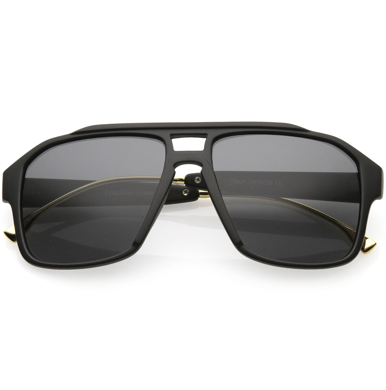 sunglass.la Sporty Aviator Sunglasses Flat Top Keyhole Nose Bridge