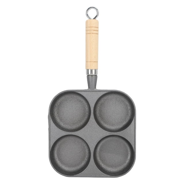 Poêle à œufs Antiadhésive, Omelette, 4 Tasses Divisées, Cuiseur De Petit Déjeuner, Poêle En Bois Massif Pour Cuisinière à Gaz Et Ustensiles De Cuisine à Induction